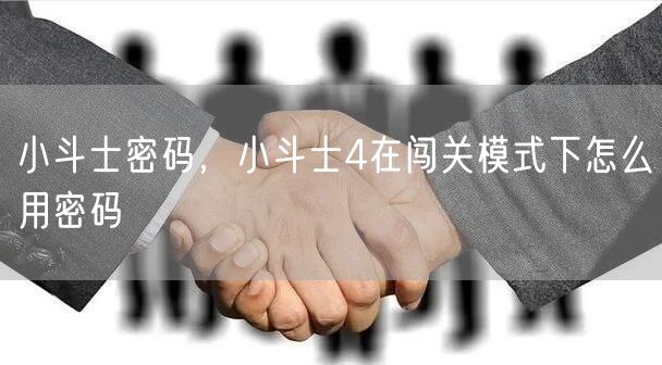 小斗士密码，小斗士4在闯关模式下怎么用密码
