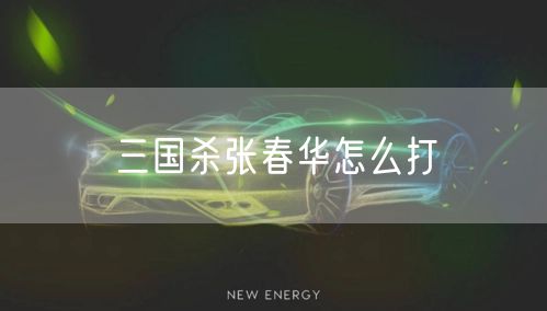 三国杀张春华怎么打