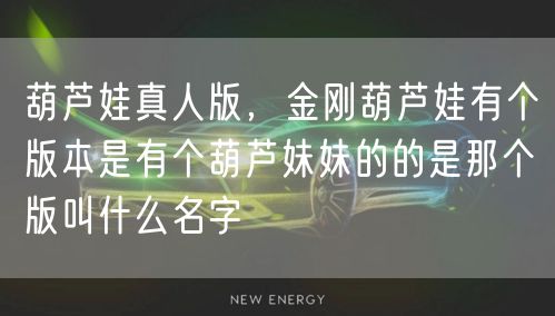 葫芦娃真人版，金刚葫芦娃有个版本是有个葫芦妹妹的的是那个版叫什么名字
