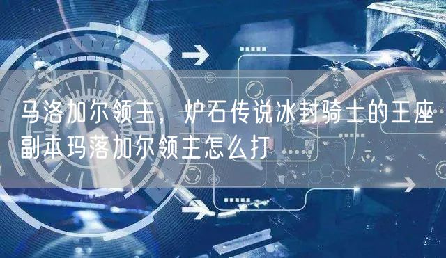 马洛加尔领主,炉石传说冰封骑士的王座副本玛落加尔领主怎么打