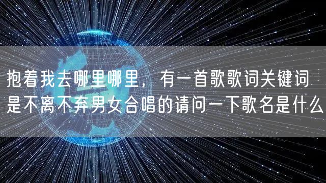 抱着我去哪里哪里，有一首歌歌词关键词是不离不弃男女合唱的请问一下歌名是什么