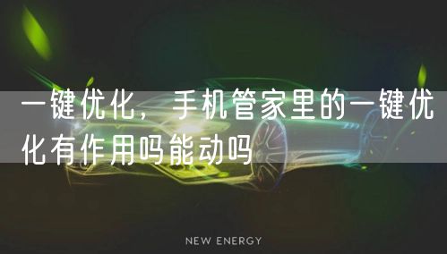 一键优化，手机管家里的一键优化有作用吗能动吗