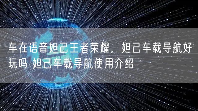 车在语音妲己王者荣耀，妲己车载导航好玩吗 妲己车载导航使用介绍