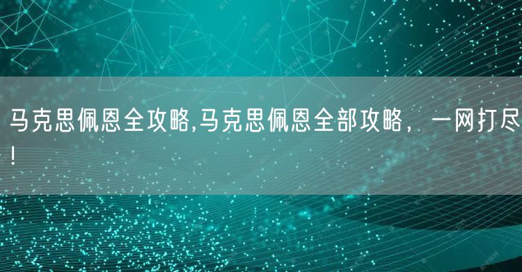 马克思佩恩全攻略,马克思佩恩全部攻略，一网打尽！