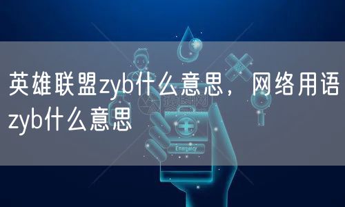 英雄联盟zyb什么意思，网络用语zyb什么意思
