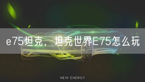 e75坦克，坦克世界E75怎么玩