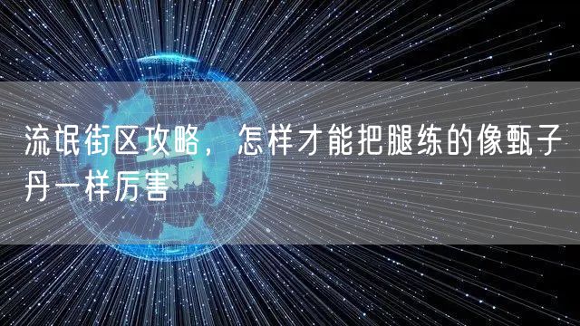 流氓街区攻略，怎样才能把腿练的像甄子丹一样厉害