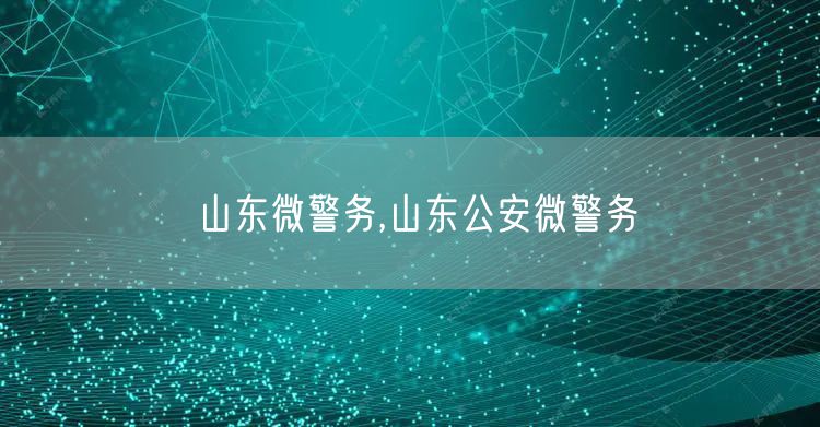 山东微警务,山东公安微警务