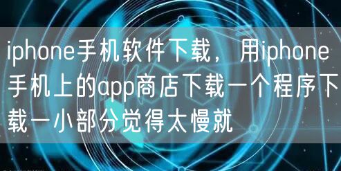 iphone手机软件下载，用iphone手机上的app商店下载一个程序下载一小部分觉得太慢就