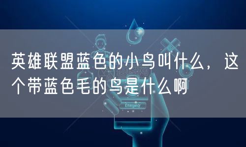 英雄联盟蓝色的小鸟叫什么,这个带蓝色毛的鸟是什么啊