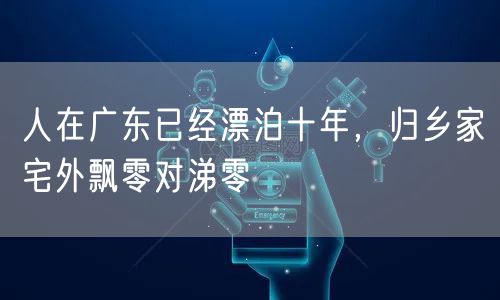 人在广东已经漂泊十年，归乡家宅外飘零对涕零