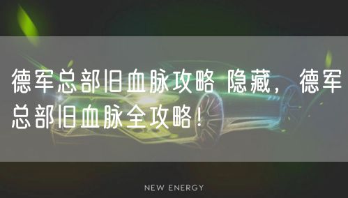 德军总部旧血脉攻略 隐藏，德军总部旧血脉全攻略！