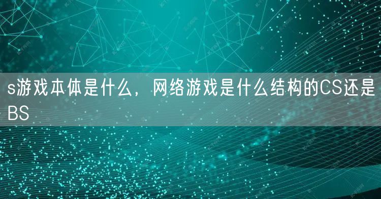s游戏本体是什么，网络游戏是什么结构的CS还是BS