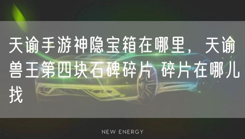 天谕手游神隐宝箱在哪里,天谕兽王第四块石碑碎片 碎片在哪儿找