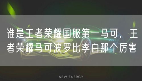 谁是王者荣耀国服第一马可,王者荣耀马可波罗比李白那个厉害