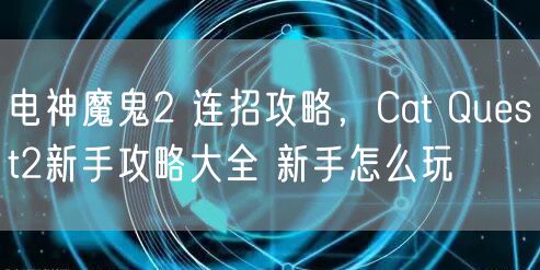 电神魔鬼2 连招攻略，Cat Quest2新手攻略大全 新手怎么玩