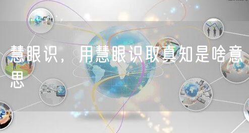 慧眼识,用慧眼识取真知是啥意思