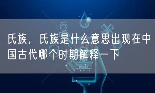 氏族，氏族是什么意思出现在中国古代哪个时期解释一下