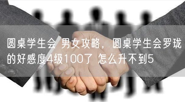 圆桌学生会 男女攻略，圆桌学生会罗珑的好感度4级100了 怎么升不到5