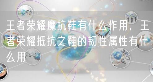 王者荣耀魔抗鞋有什么作用，王者荣耀抵抗之鞋的韧性属性有什么用