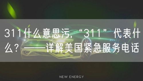 311什么意思污,“311”代表什么？——详解美国紧急服务电话