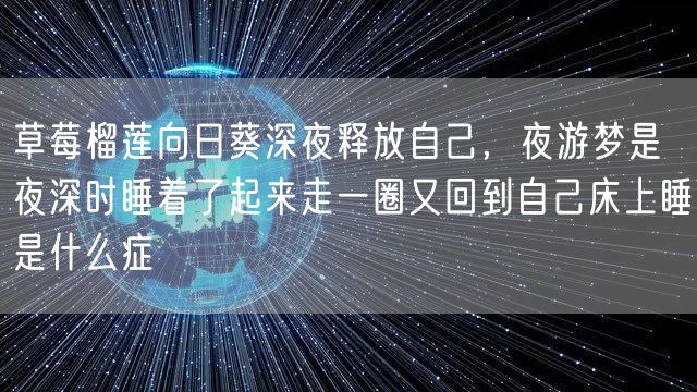 草莓榴莲向日葵深夜释放自己，夜游梦是夜深时睡着了起来走一圈又回到自己床上睡是什么症