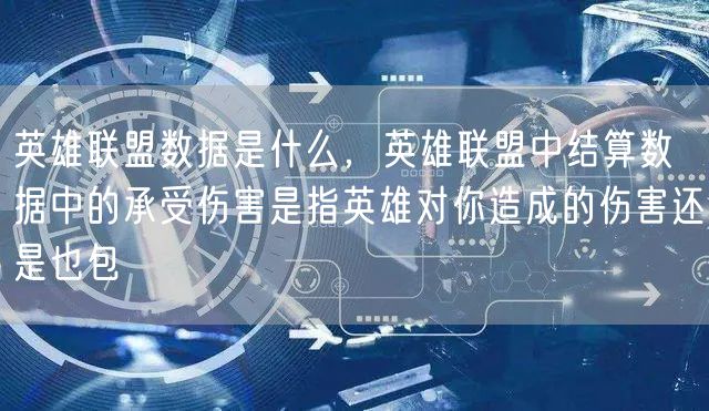 英雄联盟数据是什么,英雄联盟中结算数据中的承受伤害是指英雄对你造成的伤害还是也包