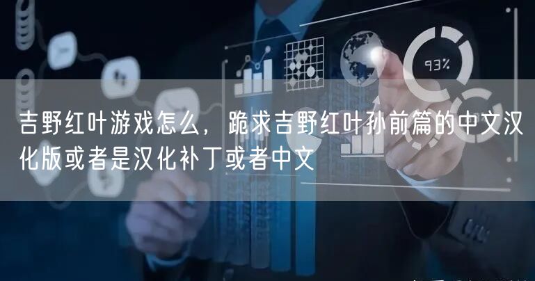 吉野红叶游戏怎么，跪求吉野红叶孙前篇的中文汉化版或者是汉化补丁或者中文