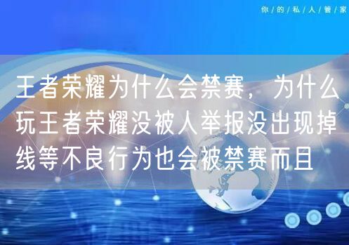 王者荣耀为什么会禁赛,为什么玩王者荣耀没被人举报没出现掉线等不良行为也会被禁赛而且
