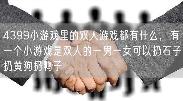 4399小游戏里的双人游戏都有什么，有一个小游戏是双人的一男一女可以扔石子扔黄狗扔鸭子