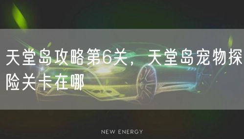 天堂岛攻略第6关,天堂岛宠物探险关卡在哪