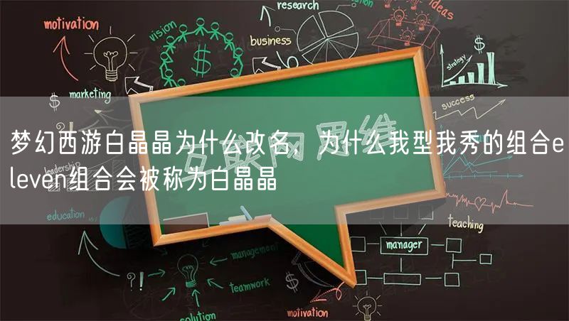 梦幻西游白晶晶为什么改名，为什么我型我秀的组合eleven组合会被称为白晶晶