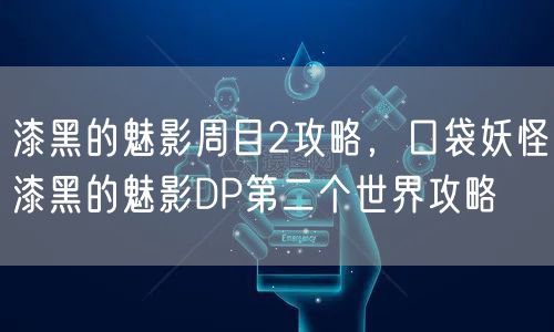 漆黑的魅影周目2攻略,口袋妖怪漆黑的魅影DP第二个世界攻略