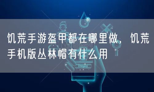 饥荒手游盔甲都在哪里做，饥荒手机版丛林帽有什么用