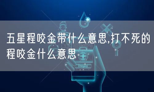 五星程咬金带什么意思,打不死的程咬金什么意思
