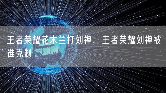 王者荣耀花木兰打刘禅，王者荣耀刘禅被谁克制