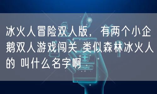冰火人冒险双人版，有两个小企鹅双人游戏闯关 类似森林冰火人的 叫什么名字啊