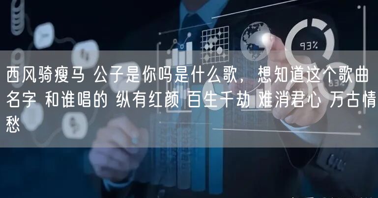 西风骑瘦马 公子是你吗是什么歌，想知道这个歌曲名字 和谁唱的 纵有红颜 百生千劫 难消君心 万古情愁