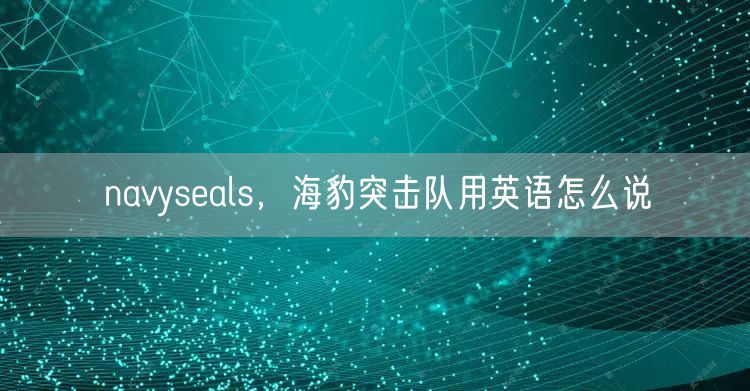 navyseals,海豹突击队用英语怎么说