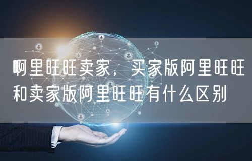 啊里旺旺卖家,买家版阿里旺旺和卖家版阿里旺旺有什么区别