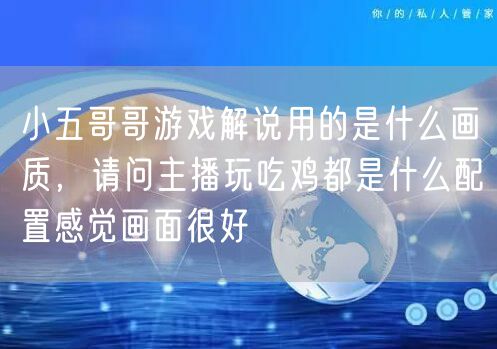 小五哥哥游戏解说用的是什么画质，请问主播玩吃鸡都是什么配置感觉画面很好