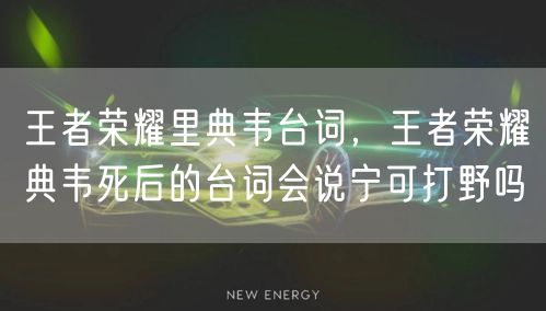王者荣耀里典韦台词，王者荣耀典韦死后的台词会说宁可打野吗