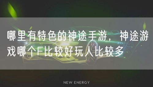哪里有特色的神途手游,神途游戏哪个F比较好玩人比较多