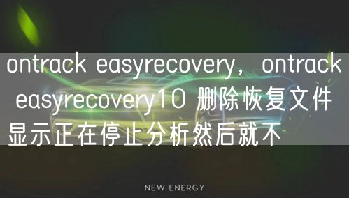 ontrack easyrecovery，ontrack easyrecovery10 删除恢复文件显示正在停止分析然后就不