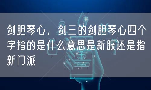 剑胆琴心，剑三的剑胆琴心四个字指的是什么意思是新服还是指新门派