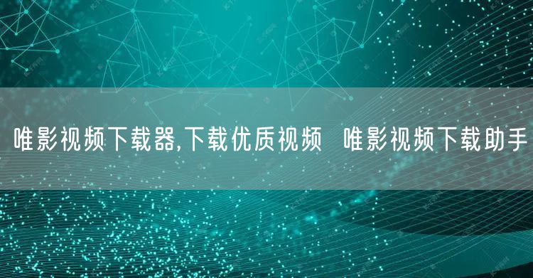 唯影视频下载器,下载优质视频  唯影视频下载助手