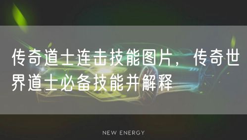 传奇道士连击技能图片，传奇世界道士必备技能并解释