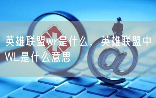 英雄联盟wr是什么，英雄联盟中WL是什么意思