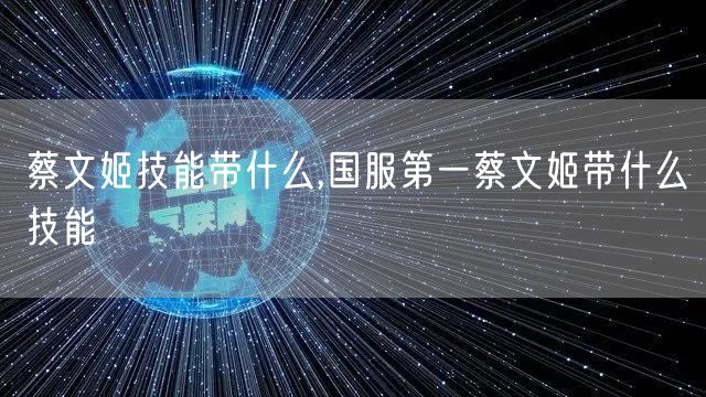 蔡文姬技能带什么,国服第一蔡文姬带什么技能