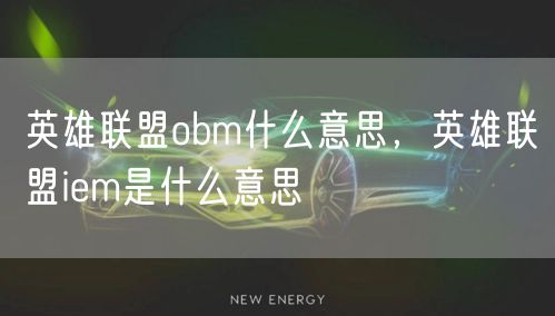英雄联盟obm什么意思，英雄联盟iem是什么意思